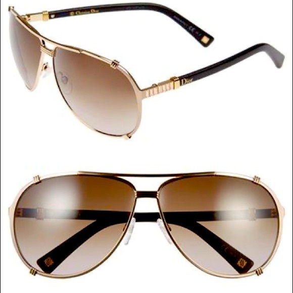 Dior Chicago 2 STR Aviator Sunglasses Gold/Brown - Picture 2 of 6